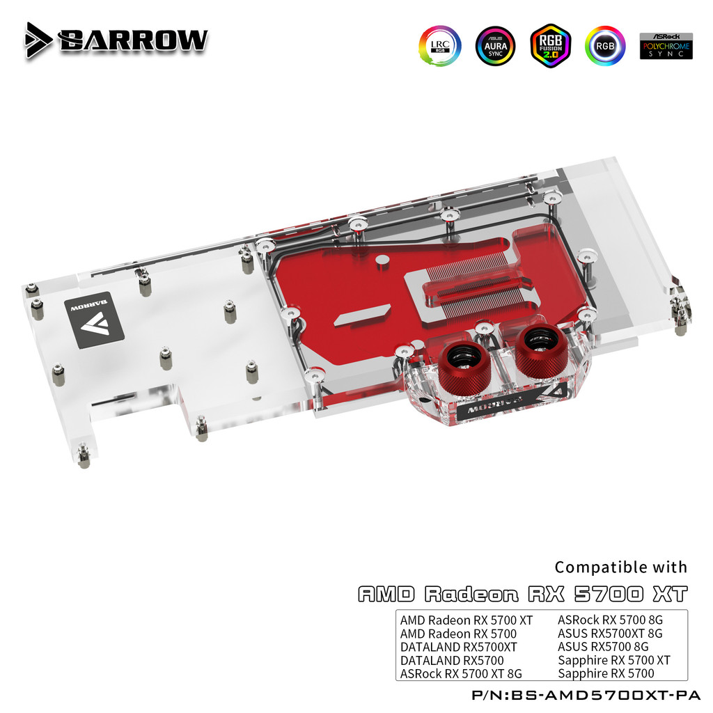 Barrow GPU Water Block For AMD Founder Edition Radeon RX5700XT/RX5700 , Video Card Water Cooler Full