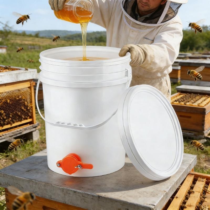 20L Plastic Liquid Bucket With Pouring For Convenient Collection And Storage In Beekeeping P9YB