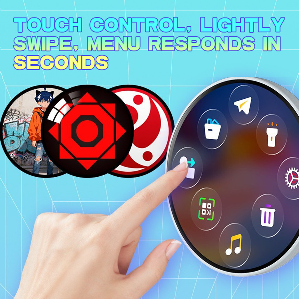 Smart Bluetooth Anime Digital Badge - 7 Color LED, Anime E-Badge Display Pin, App Control, Changing