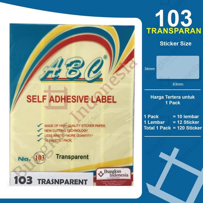 "New" Stiker Label ABC No 103-TRASNPARAN LABEL UNDANGAN