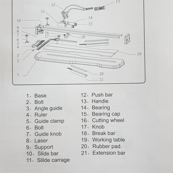 Alat Potong Keramik/ Granit 800Mm Gs