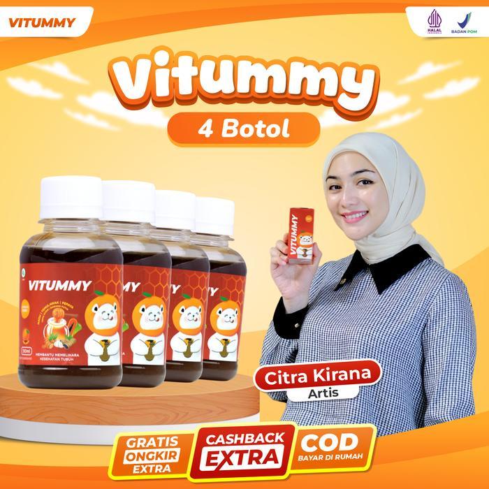 Vitummy 4 Botol - Multivitamin Harian Anak Honey Syrup 130ml