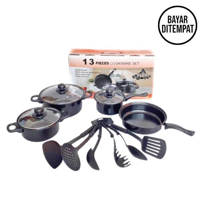 OSI COOKWARE SET 13 PIECES PANCI WAJAN SET 13 TUTUP KACA ANTI LENGKET