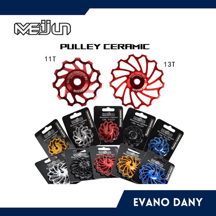 Pulley Rd Meijun Ceramic Bearing CNC Alloy Original-pulley RD Sepeda *