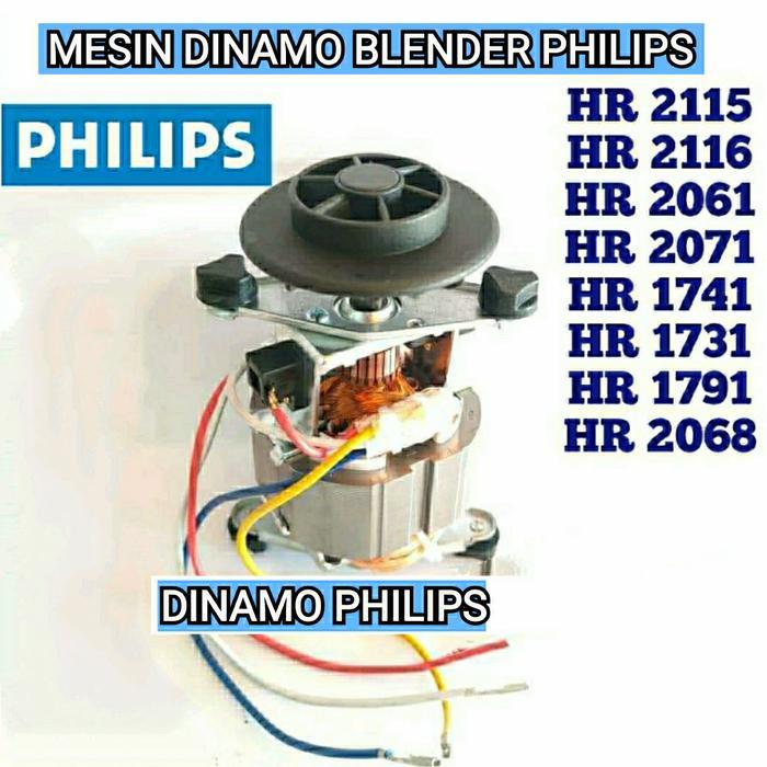 Dinamo Mesin Blender Philips Tipe Hr-2061/2071 / Hr-2116/2115 Hr 1741 Hr 1731