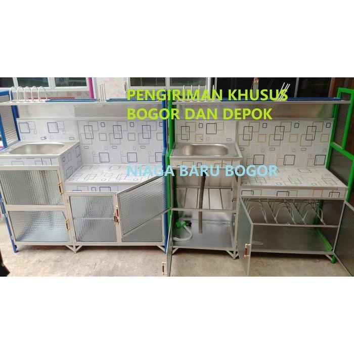 HOT SALE RAK CUCI PIRING WASTAFEL PLUS RAK KOMPOR TIANG WARNA BOGOR DAN DEPOK