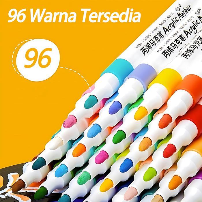 96/80 Warna Spidol Akrilik Untuk Drawing Dan Diy Art Acrylic Marker Set Warna Pastel (Soft Color)