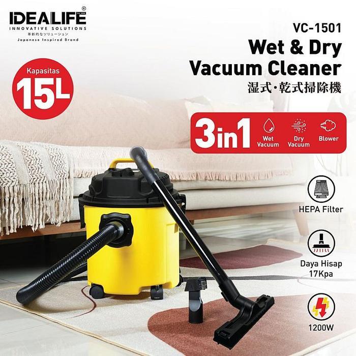 IDEALIFE - WET & DRY VACUUM CLEANER - PENYEDOT DEBU 16L (IL-150VA)