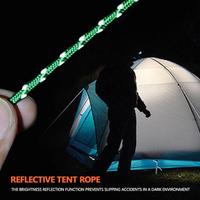 4pcs Tali Tenda Reflektif Guyline Rope 4m Pengencang Tali Tenda Aluminium Untuk Camping Tali Pasak