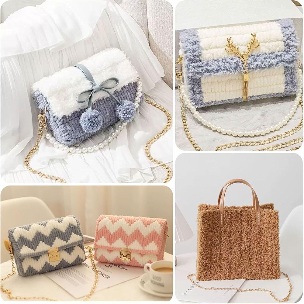 DIY Crafting Plastic Bag Mesh Grid Durable White Canvas Bag Sheets Acrylic Yarn Crafting Knit