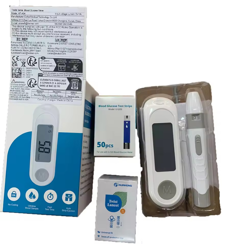Blood Glucose Meter Diabetes Testing Kit Diabetes Lancet Machine Glucometer with 50pcs Test