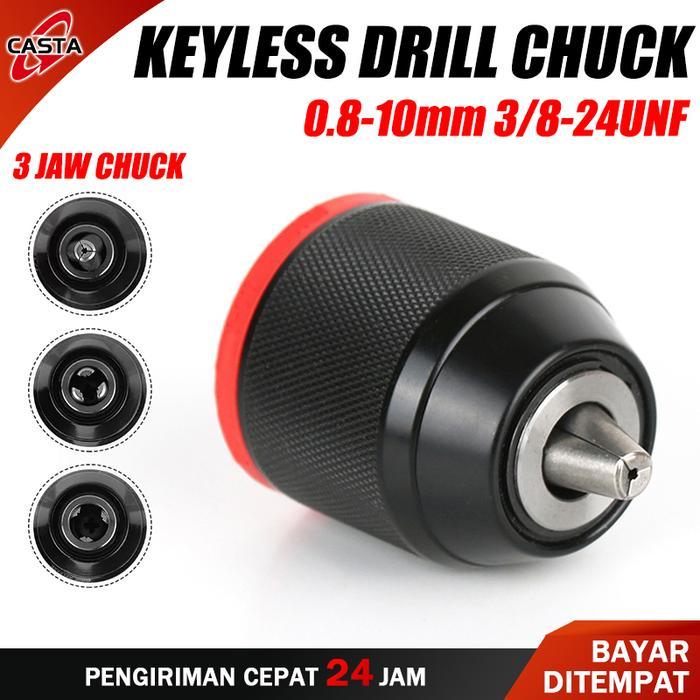 Krisbow - Chuck Bor 10Mm Keyless Metal Kepala Bor Tanpa Kunci Full Metal Auto Lock, Cocok Untuk Bor