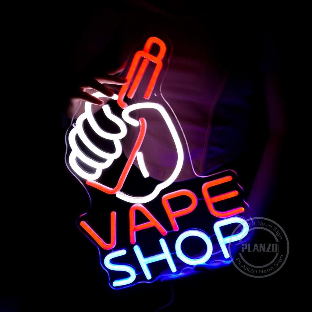 VAPE Shop Neon Sign for Smoke Shop LED Light Up E-cigar Business Store Sign Logo Wall Decor Birthday