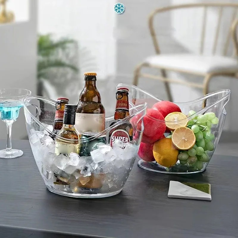 Hot Transparent Ice Cube Storage Bucket Beer Wine Bucket Bar Ice Bucket Container Champagne Can Wine
