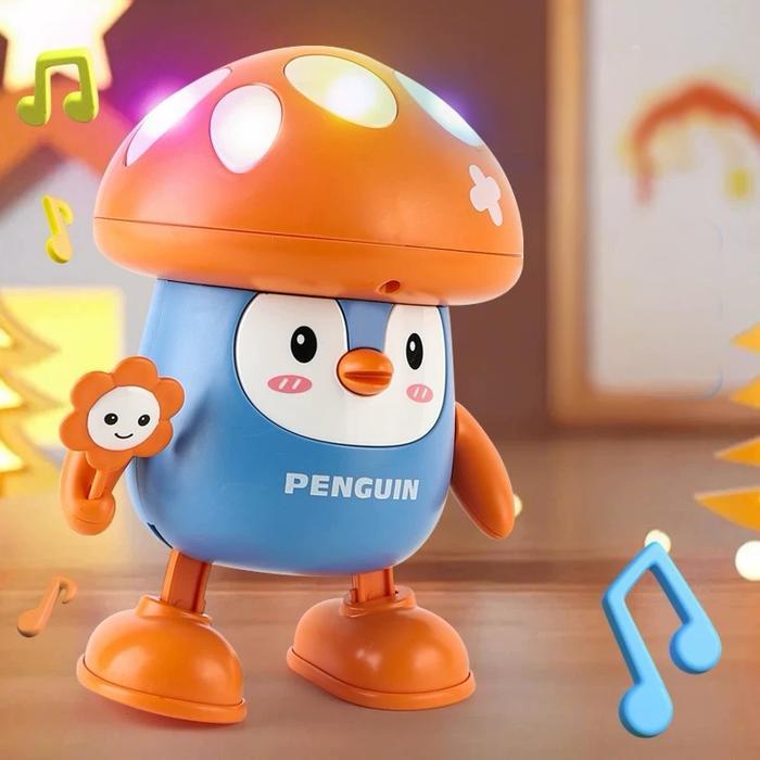 Hot Wheels - D28 Mainan Penguin Mushroom Dancing Led Dan Music Mainan Robot Dance Mainan Penguin