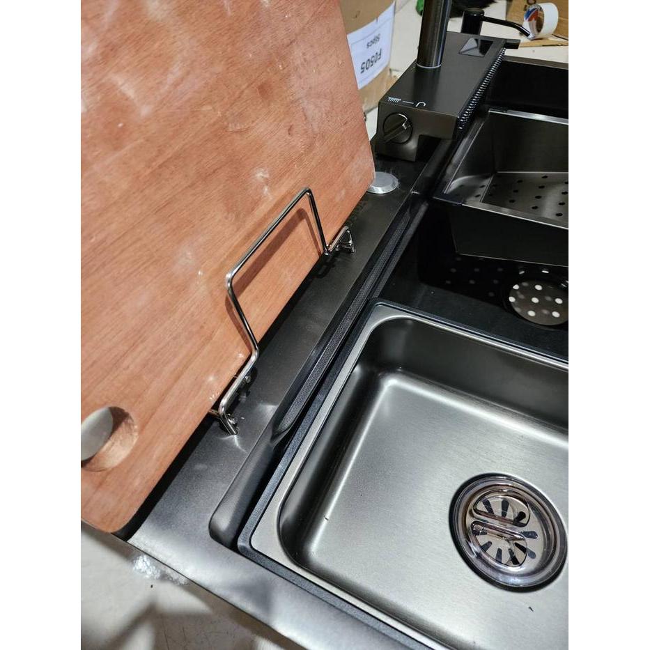 KITCHEN SINK JOSIDA BLACK STAINLESS 304 WATERFALL ANTI GORES TEBAL 4MM