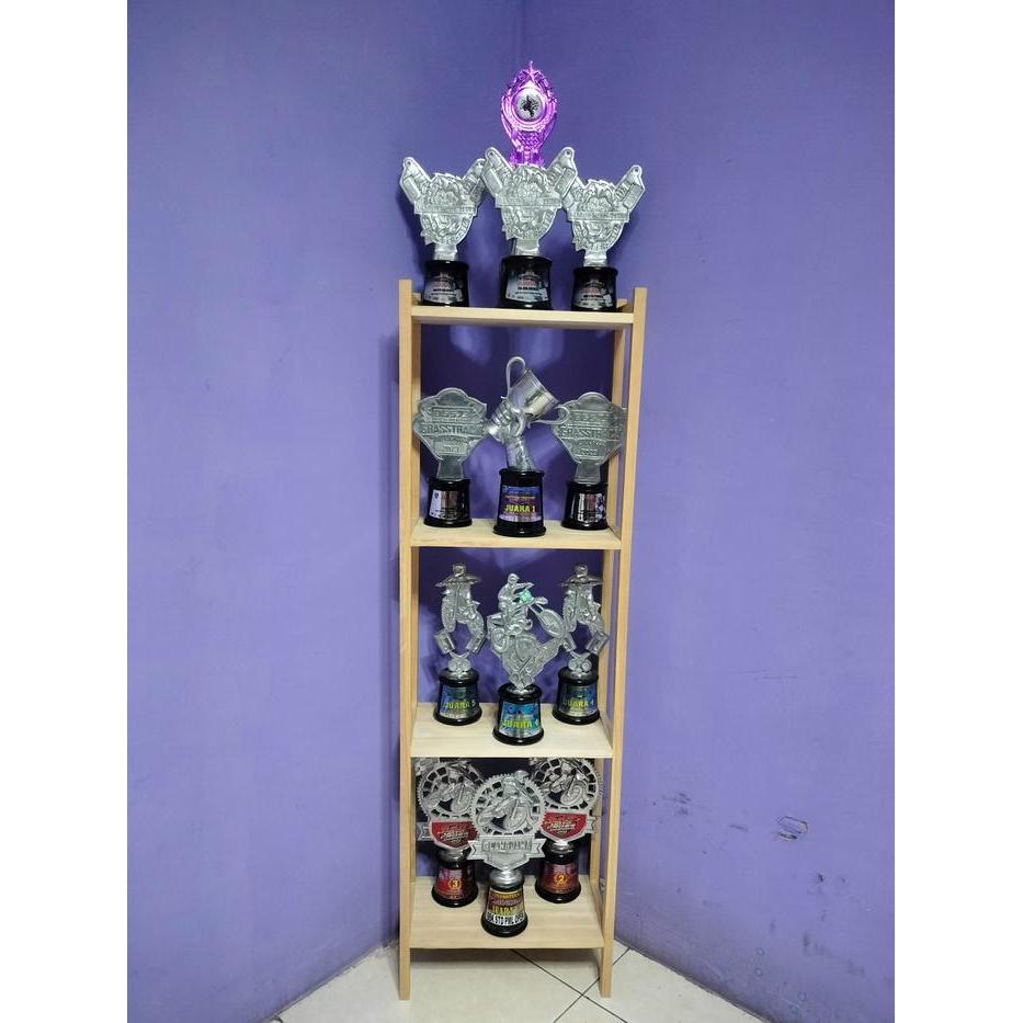 Rak Piala /Rak Tropi/ Rak Kayu / Rak Serbaguna / Rak Bunga Ambalan Jati