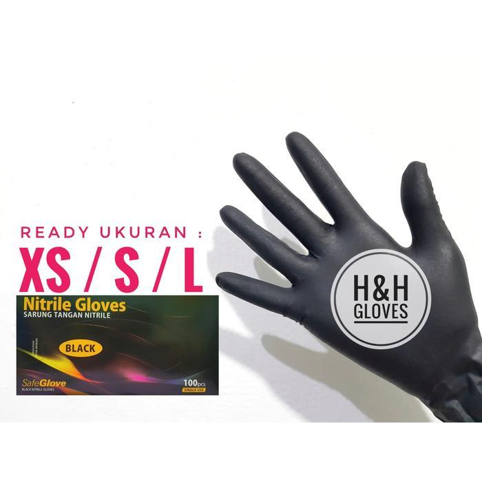 Safe Glove Nitrile Black / Safe Glove Nitrile Black / Sarung Tangan Nitrile Examination Gloves Safe