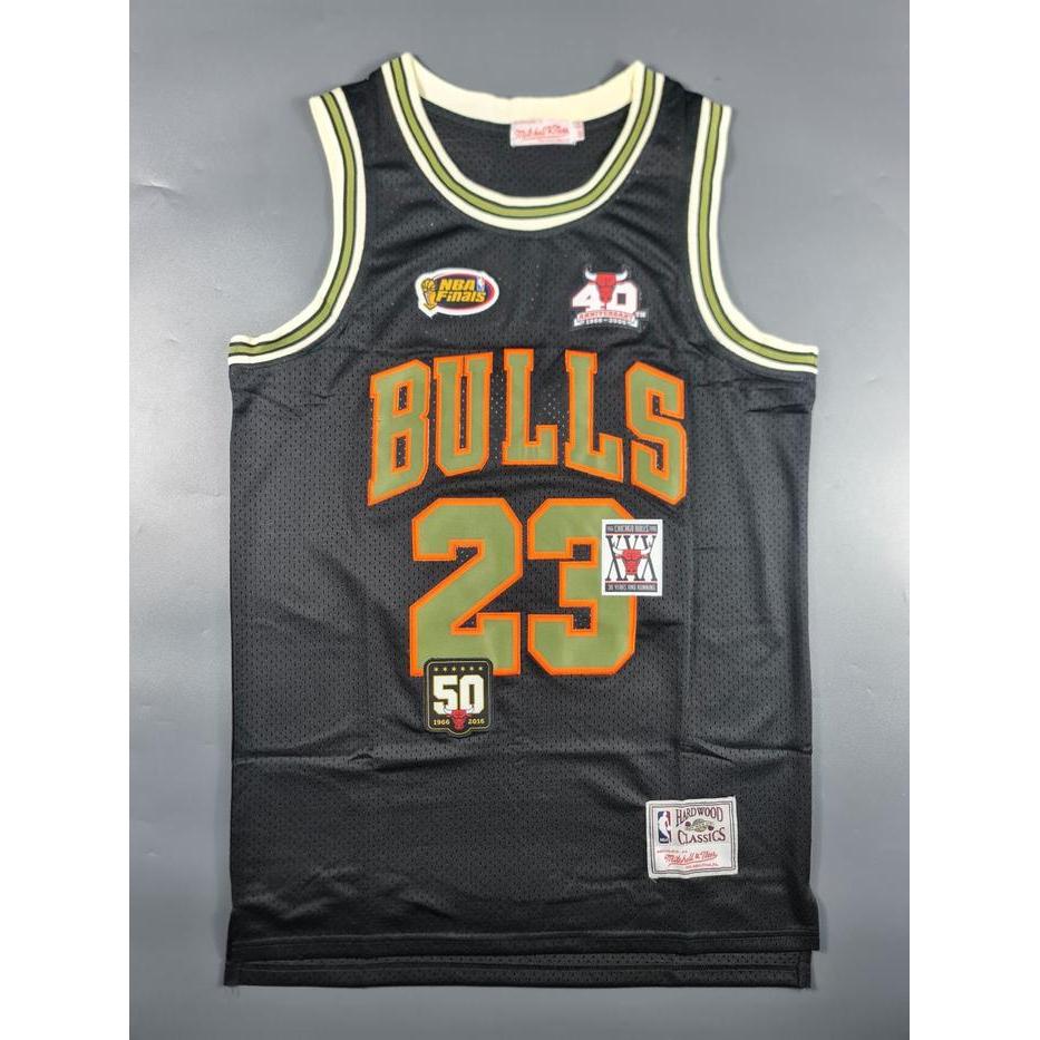 BAJU JERSEY BASKET CLASSIC MICHAEL JORDAN CHICAGO BULLS BLACK MILITARY #23