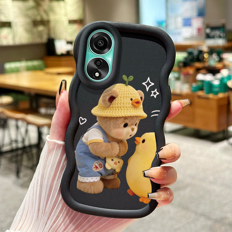 Casing Untuk OPPO A78 Case Casing pola Beruang kecil dan bebek Kasing HP ceruk Kesing mewah Cesing t