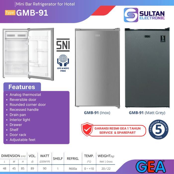 GEA Kulkas Mini Bar Refrigerator for Hotel GMB-91 / GMB 91 / Kulkas Mini untuk Hotel
