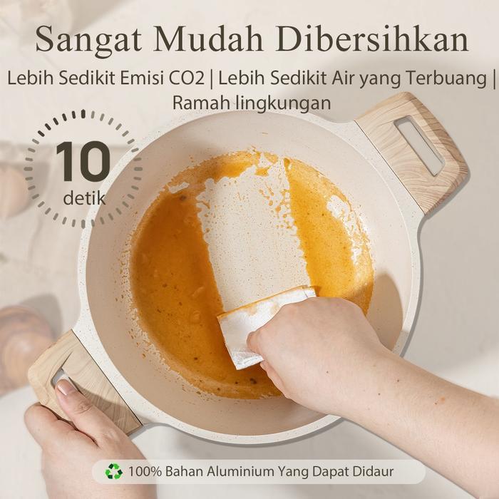 7PCS Set Peralatan Masak Granit Anti Lengket/Tiga warna kopi, Putih, Hitam/Peralatan Masak Dapur
