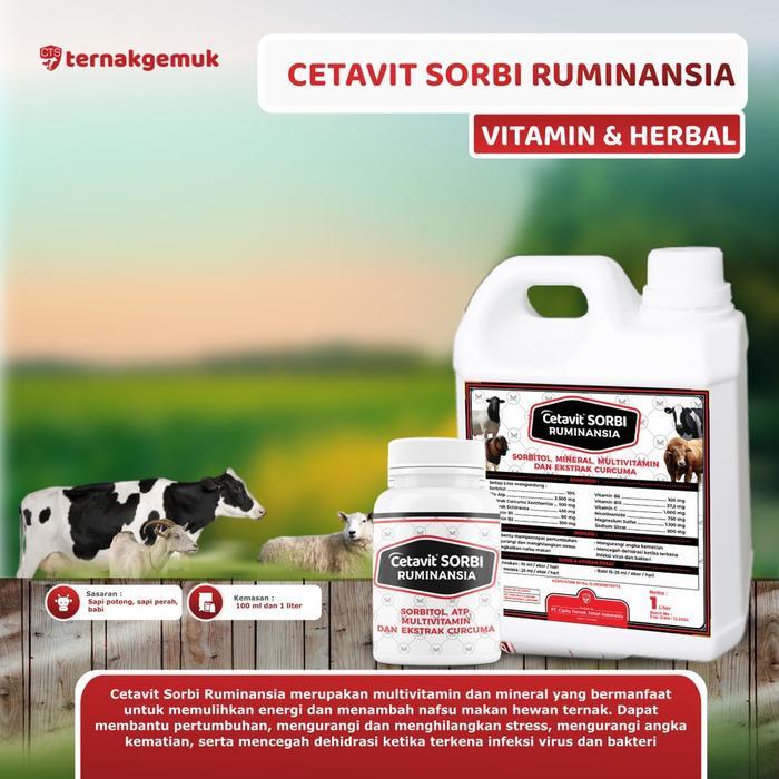Promo Vitamin & Mineral Penggemuk Ternak Cetavit Sorbi , Sorbitol Gula Cepat Pencegah Dehidrasi