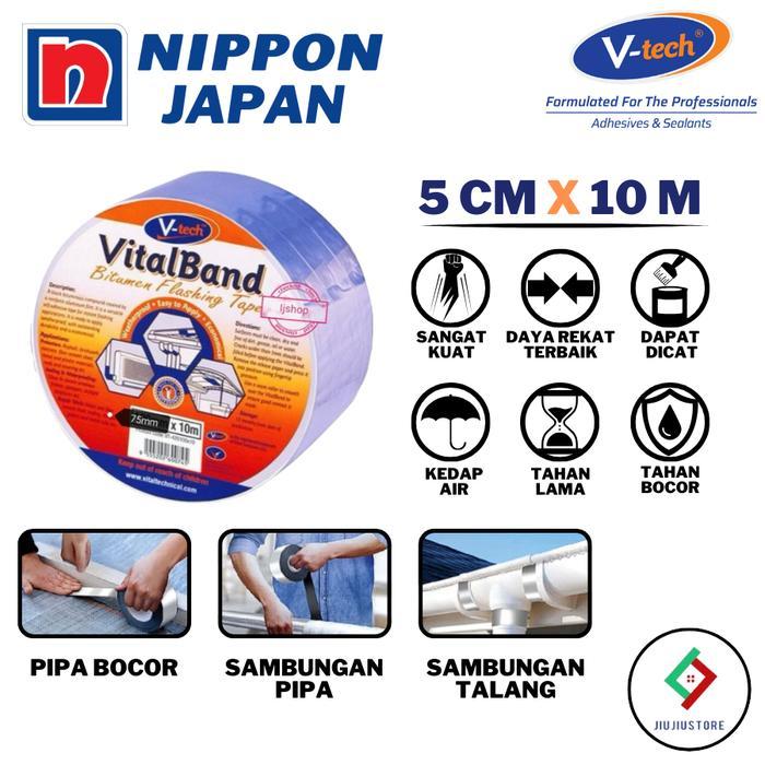 TERLARIS LAKBAN ANTI BOCOR LAKBAN WATERPROOF 5CM X 10M SEALBAND VITALBAND NIPPON PAINT 5CM X 10 M