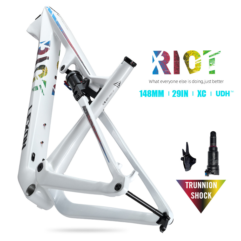 2024 LEXON Bicycle Frame XC Full Carbon MTB Bike Full Suspension 29 Boost framesets XC Trunnion