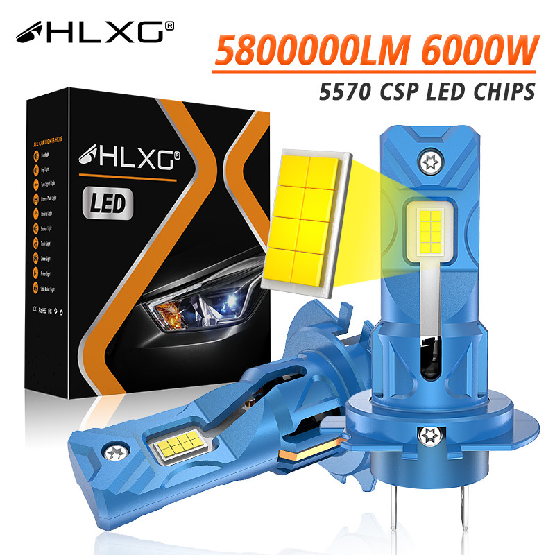 HLXG 580000LM H7 LED Canbus Error Free Lights Bulb with Fan H4 H8 H9 H11 9005 HB3 9006 HB4 Lighting