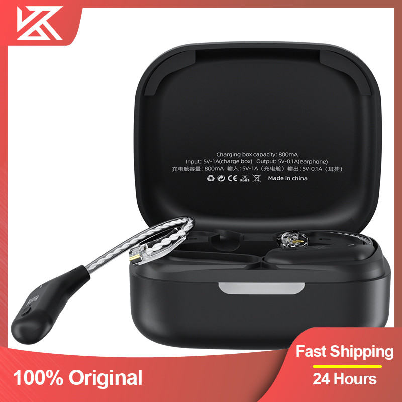 KZ AZ09 Bluetooth 5.2 Wireless Upgrade Cable HIFI Wireless Ear Hook With Charging Case For KZ TRN