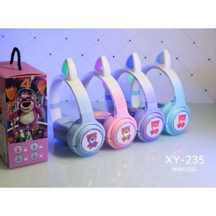 [ Xy-235 ] Headphone/Headset Bando Led Warna Warni Bluetooth/Wireless Type Xy-235 Motif Lotso Bear