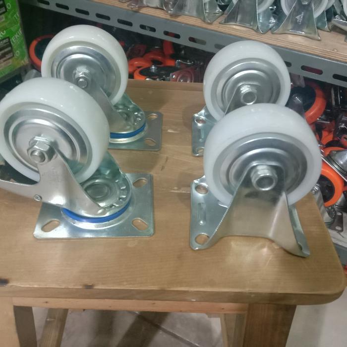 PROMOO roda nilon / roda troli 4 inch (2 rem 2 mati) Murah