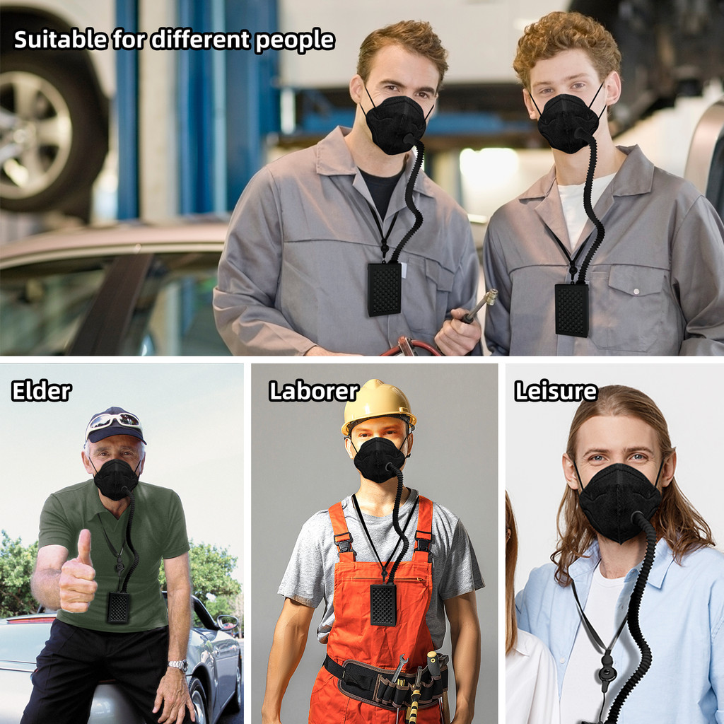 Breathe Easier AirPro KN95 Face Mask Rechargeable Reusable Air Purifying Mask Respirator with a HEPA