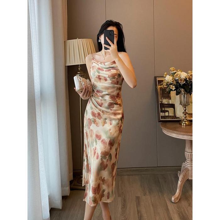 New 1336 Bohemian Dress Vintage Wanita Panjang Korean Summer Bodycon Dress Big Size Long Dress