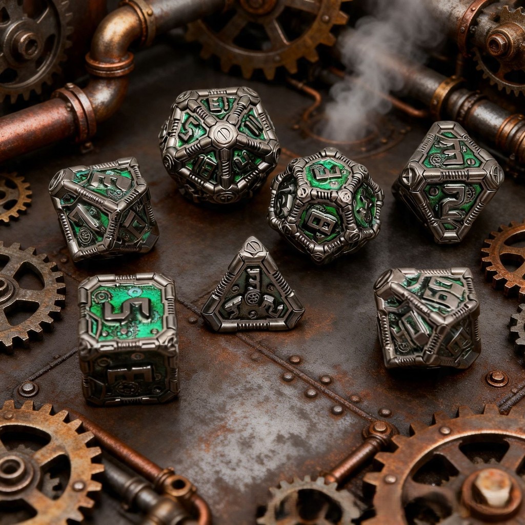 Mechanical gear Metal Dice set Dragon Dices DND Metal Dice for Dungeon and Dragons DND RPG