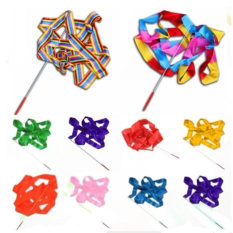 Tali Pita Tari Stik Balet Senam Ritmik Twirling Ribbon Gymnastic Stick