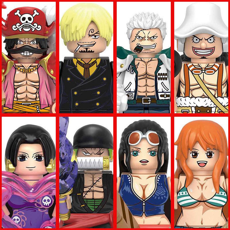 Luffy Zoro Nami Sanji Chopper Building Blocks Mini Action Figure Accessories Christmas Gifts for Kid