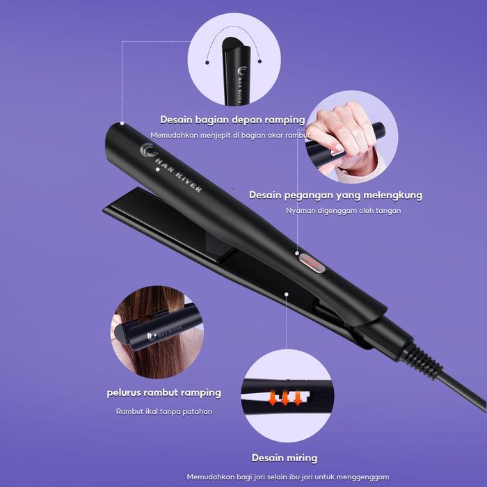 [Cod]Han River Catokan Rambut Hitam 30Watt Cepat Catok Rambut Garansi Resmi 365 Hari Curly Sisir