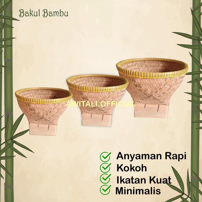 "New" Bakul Nasi Bambu Kecil Besar Jumbo Awitali Tempat Nasi Boboko Wakul Bambu