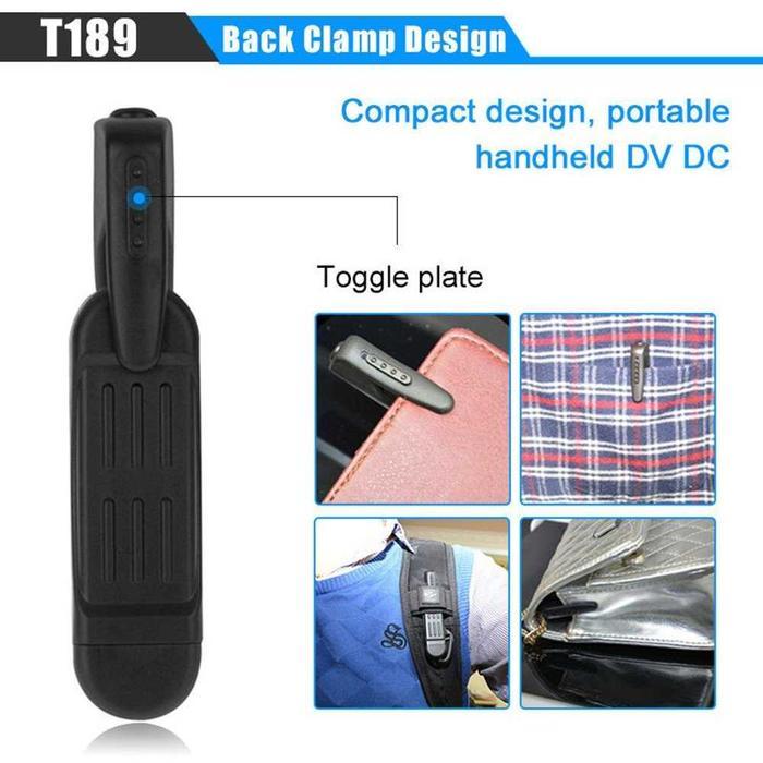 Kamera Saku Bentuk Pulpen Pengintai Spy Camera Clip 1080P Plastik Wifi Cctv