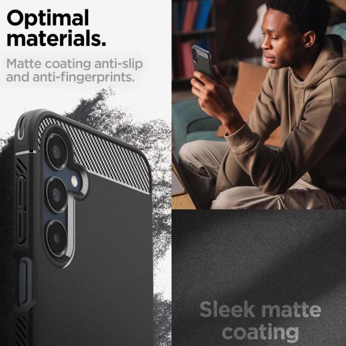 Case For Samsung Galaxy A16 5G Spigen Rugged Armor Carbon Fiber Anti Shock Crack Slip Scratch Casing