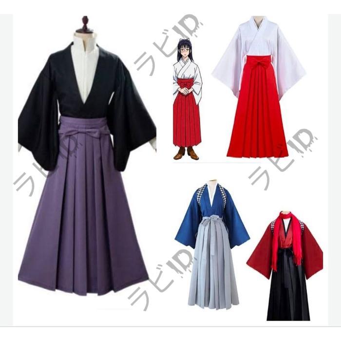 HAKAMA HIKOMO STUSAKA SAMURAI KIMONO COSPLAY COSTUME JAPAN UNISEX Anime Wanita PRIA