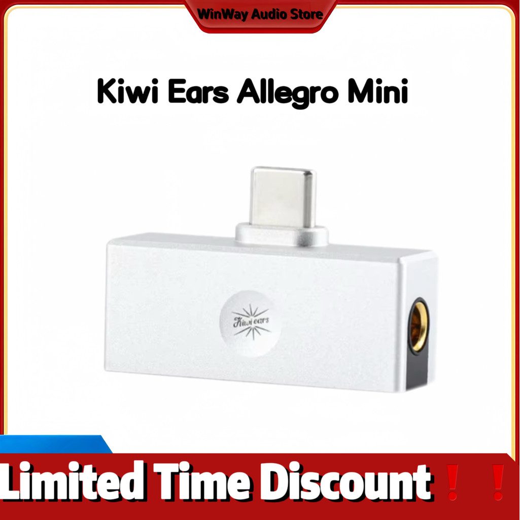 Kiwi Ears Allegro Mini Portable High-Fidelity DAC USB C to 3.5/4.4mm Output with High Resolution