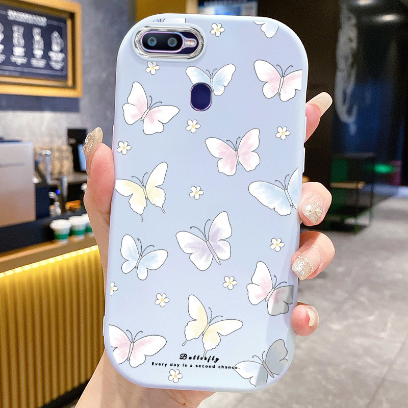 Casing Hp Untuk OPPO F9 F9 Pro A7x Realme 2 Pro U1 Case Casing Kupu-kupu Gradient pola Kerang gemuk 