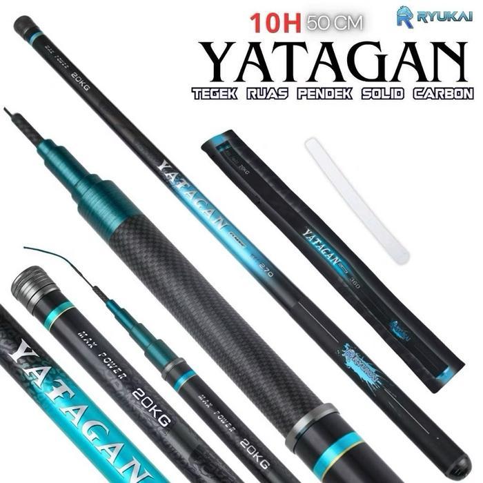 Tegek Ryukai Yatagan 10H max drag 20kg Ros Pendek Spek Ringan Kuat dan Kaku - Warna Biru Ukuran 210c