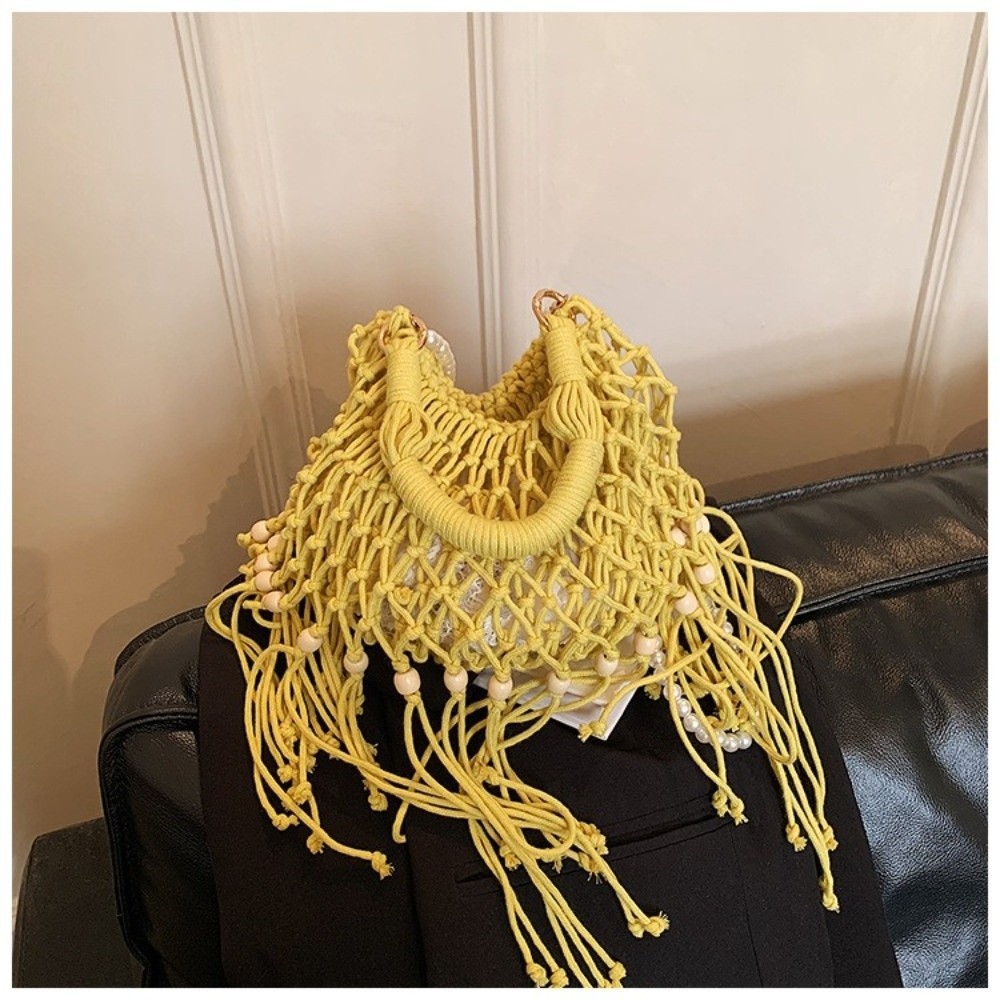 New Handmade Shoulder Bag Fringe Lightweight Crossbody Bag Bohemian Woven Bag Summer