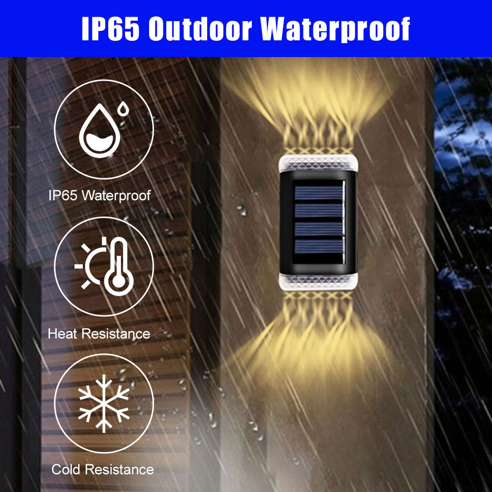 Solar Wall Light Outdoor Waterproof Balcony Wall Lights for Courtyard Street Landscape Garden Decor 
