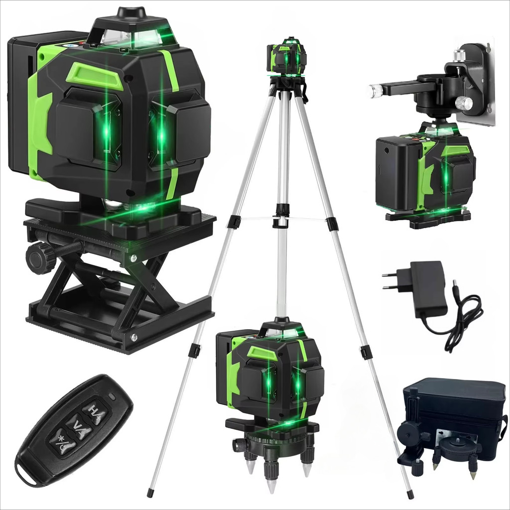 EU Laser 16 Lines Profesional Level Meter Green 16 Line 4D Self-leveling 360 Autonivelant Laser Leve