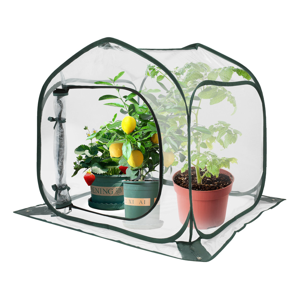 PVC Mini Greenhouse Cover Outdoor Transparent Foldable Plant Greenhouse Large Space Heat Preservatio